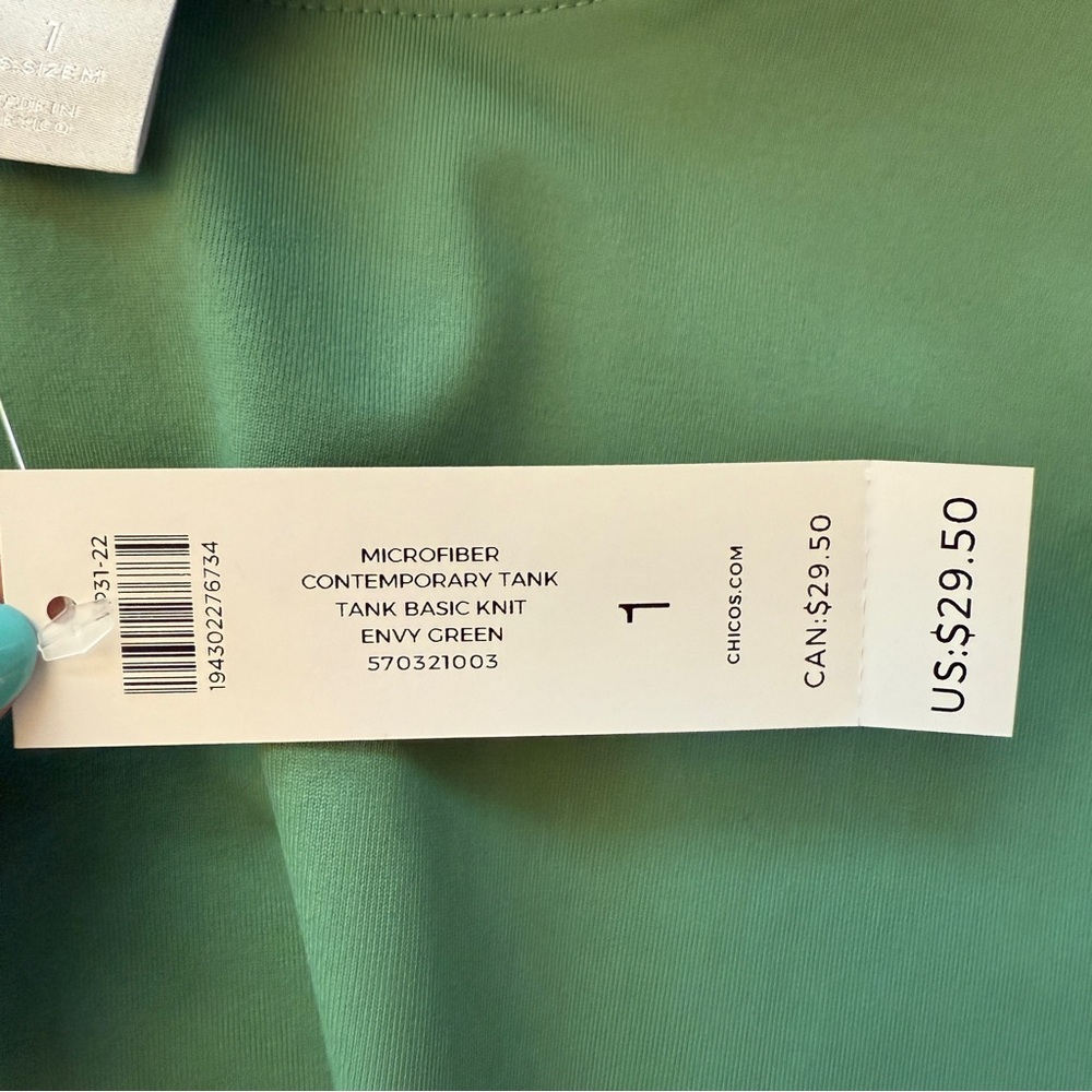 Chico's Fresh Green Microfiber Top